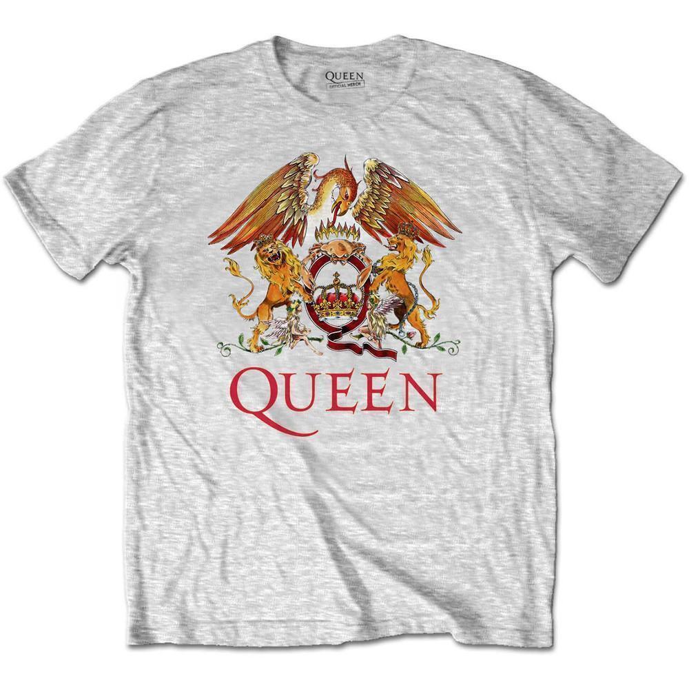 Queen Kids T Shirt Classic Crest Heather Grey